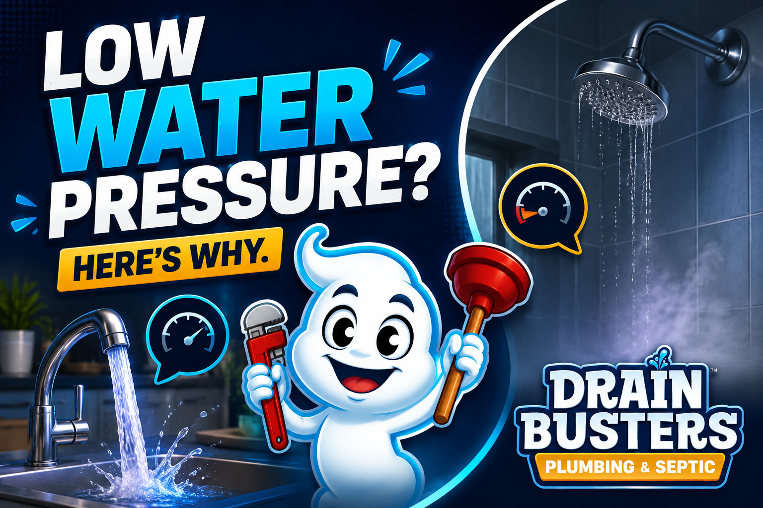 Drainbusters Plumbing & Septic low water pressure blog image